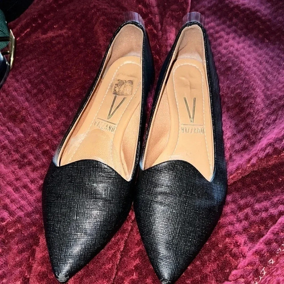 Vizzano black shiny embossed Lizard leather  pointy toe Flats Sz 37 - Picture 4 of 16